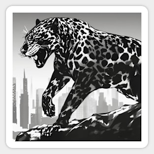 Jaguar Shadow Silhouette Anime Style Collection No. 178 Sticker